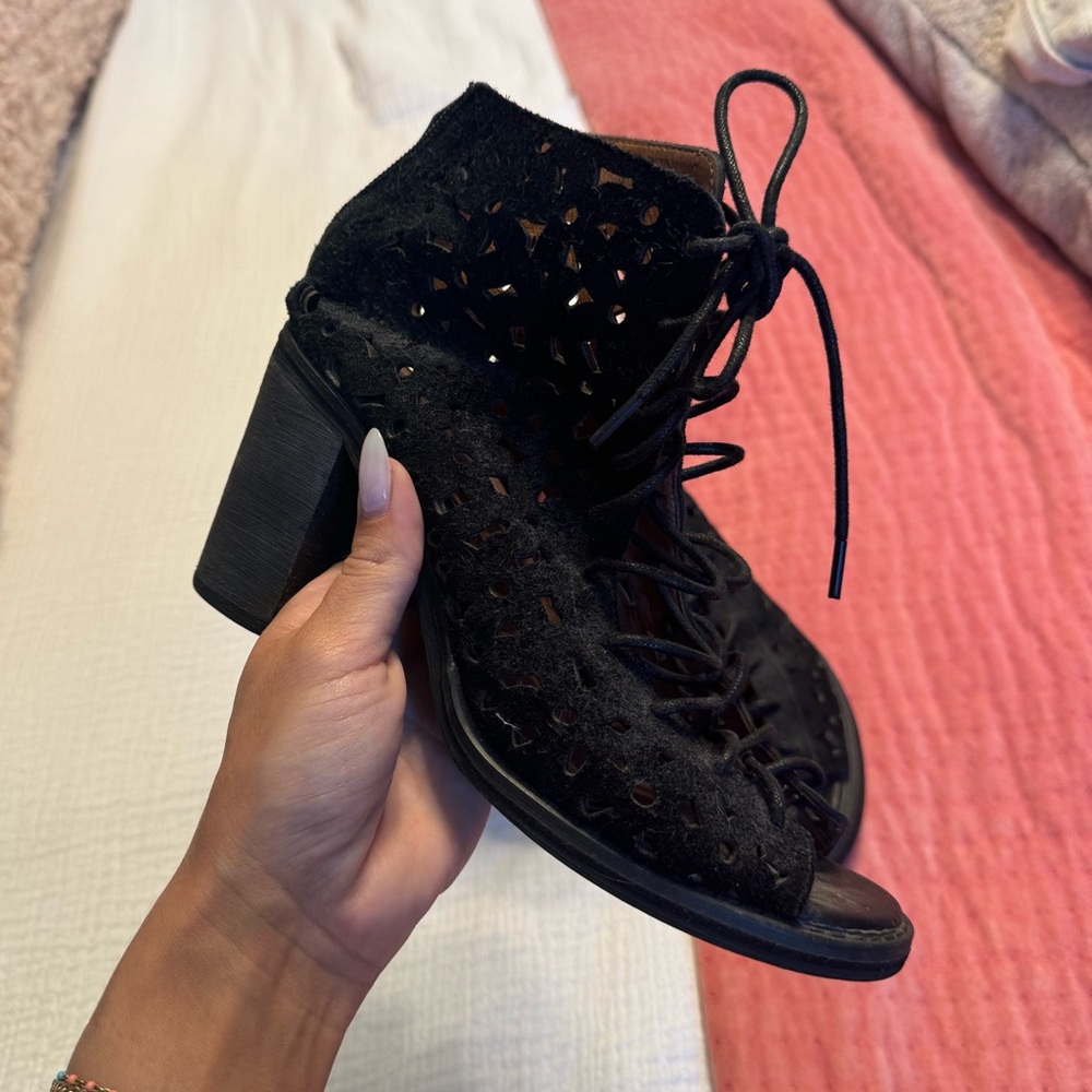 Jeffrey Campbell Floral Lace-Up Heels